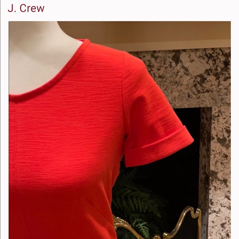 J. Crew Short Sleeve Fun and Flare Dress - orange - size 12 - Picture 4 of 8